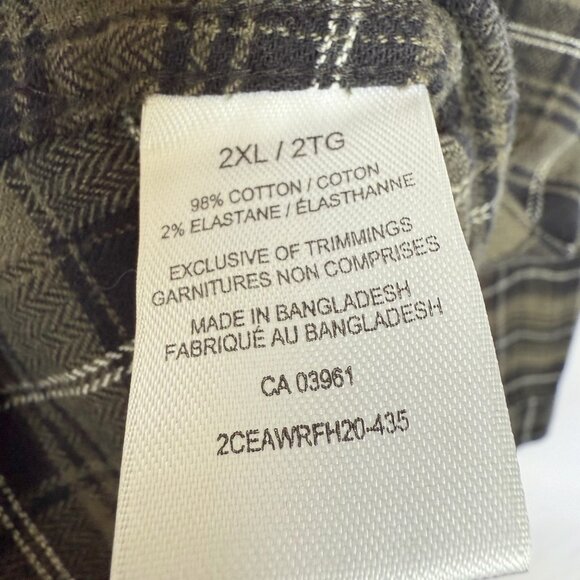 Windriver Green Flannel Western Plaid Snap Button Shirt - Picture 4 of 5